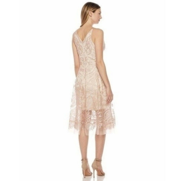 XSCAPE Fairy Lace Floral Embroidered Fit & Flare Dress - Picture 3 of 15